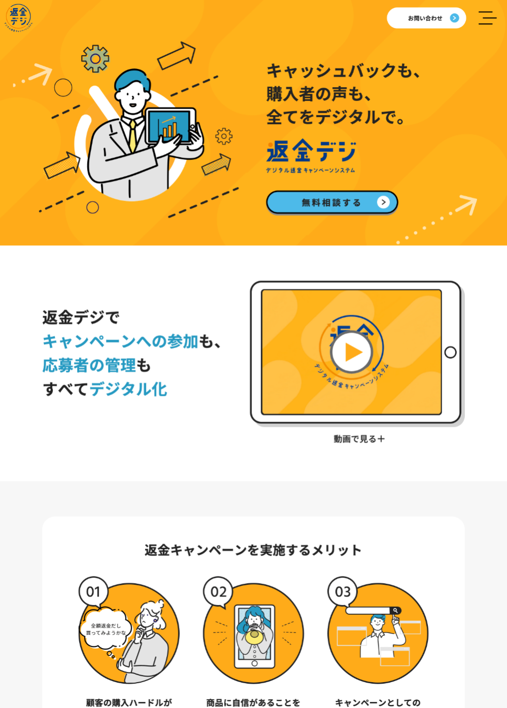 【ランディングページ制作】返⾦デジ